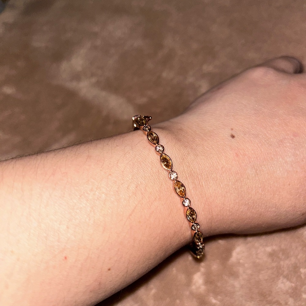 Givenchy Delicate Rosa Gold-Tone Citrine Link Bracelet